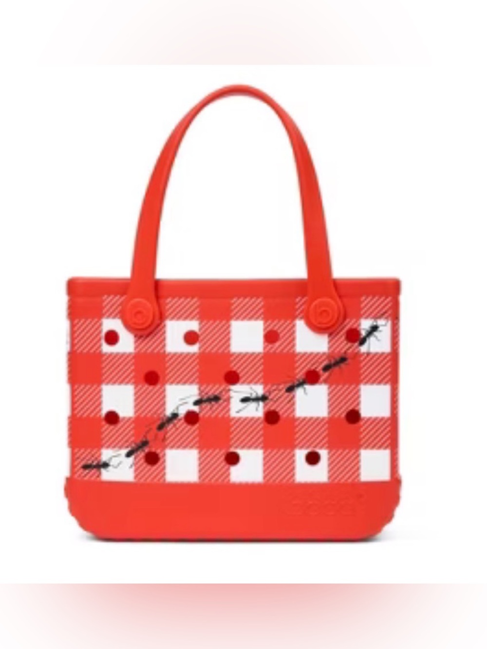Bogg Bag “picnic guests “ edition,Orange,& white plaid with ant design NWT